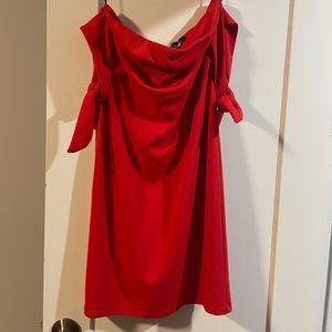 Red Forever 21 off shoulder dress